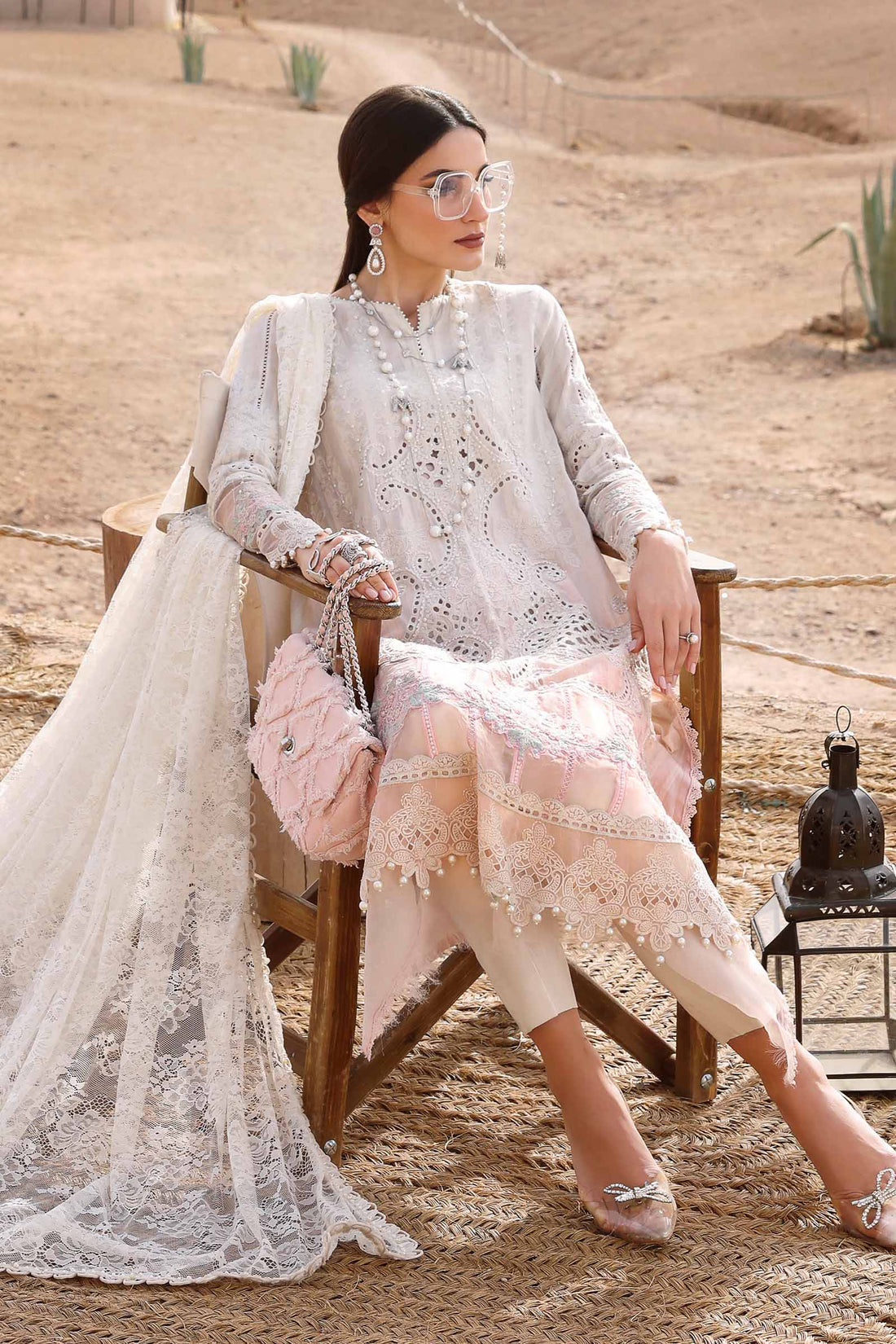 3 Piece stitched Embroidered  Lawn Suit MW-1003